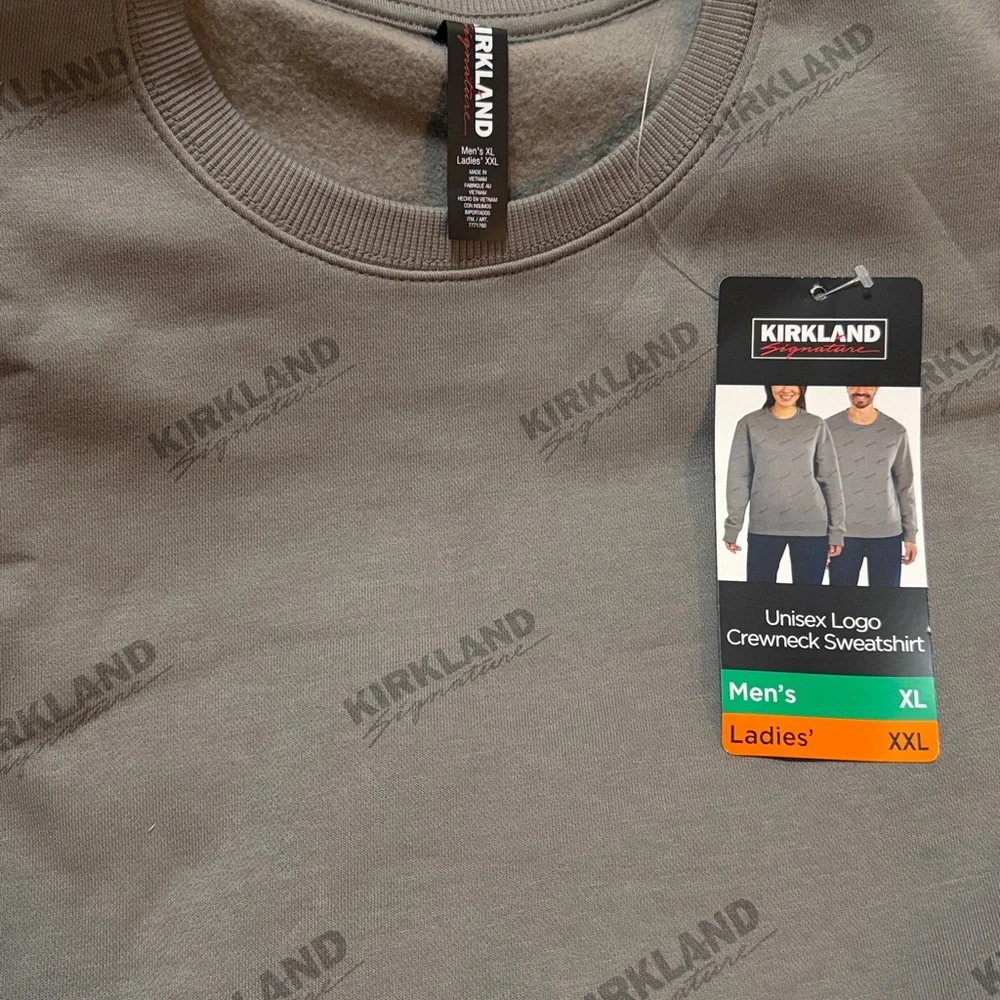 Kirkland Signature Unisex Gray Crewneck Sweatshirt XL/XXL NWT